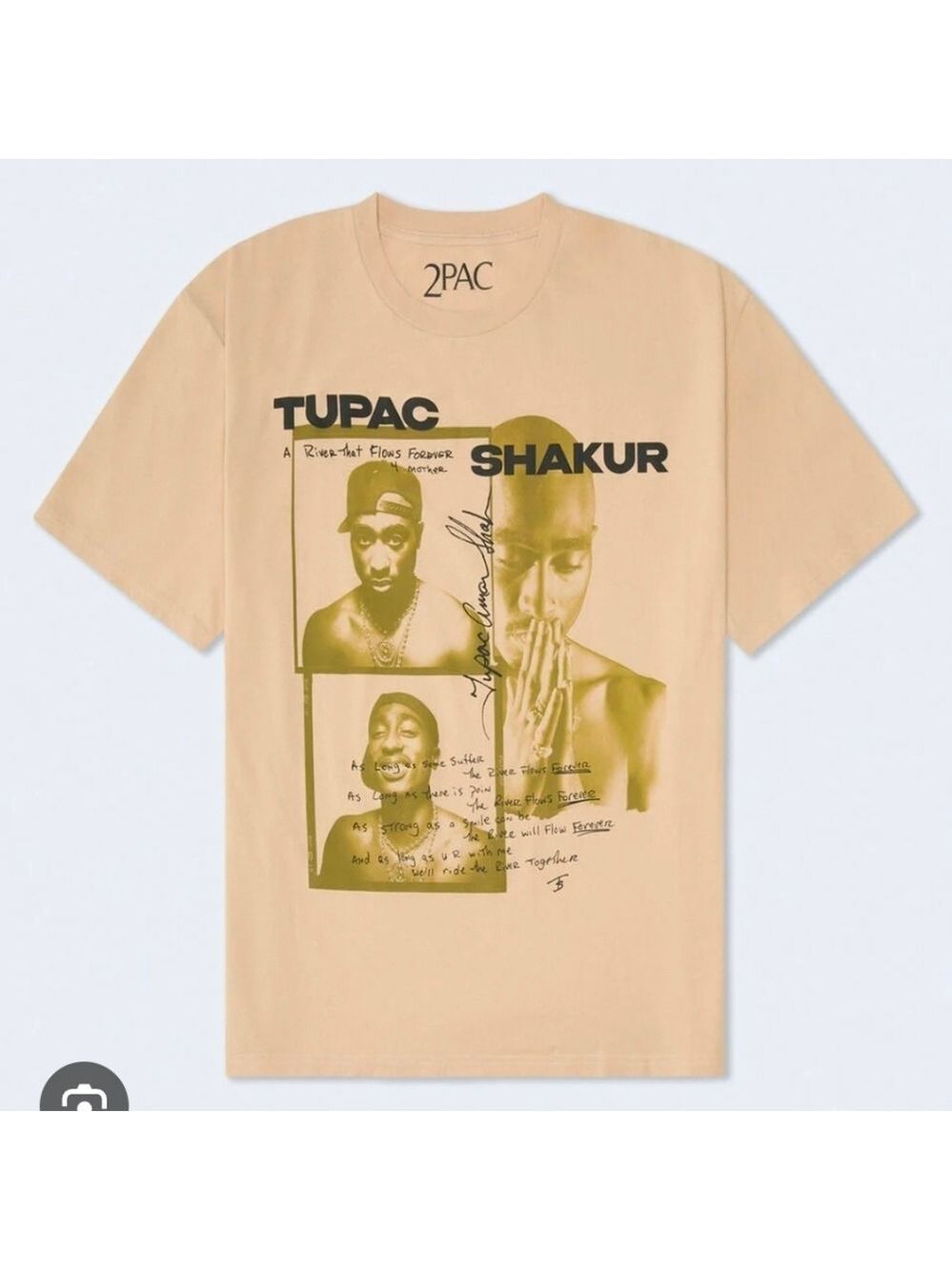 aéropostale Tupac River Flows Forever Relaxed Graphic Tee cream